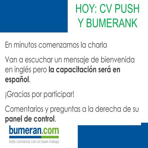 Bumerank y CV Push. Capacitación