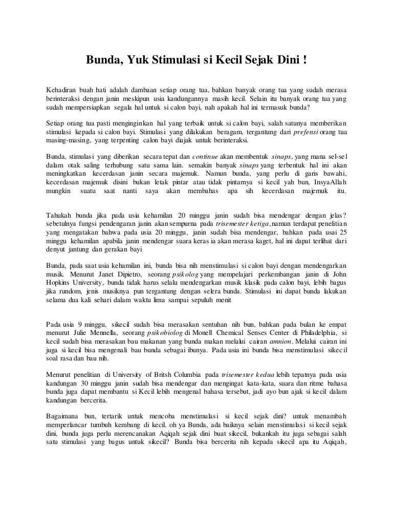 Bunda Yuk Stimulasi Si Kecil Sejak Dini 1) a response to a negative situation which is insignificant, or at worst, a temporay inconvenience. bunda yuk stimulasi si kecil sejak dini