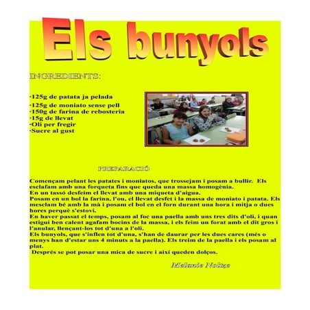 Recepta de bunyols 