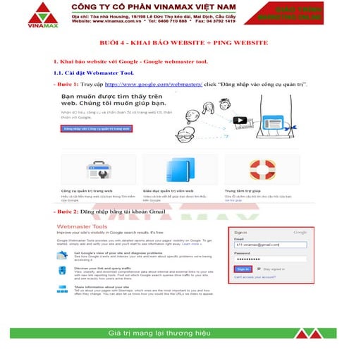 (SEO) buổi 4 : khai báo website