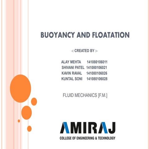 Buoyancy and floatation