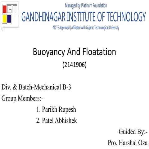 Buoyancy & floatation