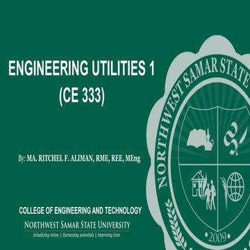 Engineering utilities 1 CE 333 this is for students
