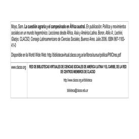 Buran   la cuestión agraria en áfrica