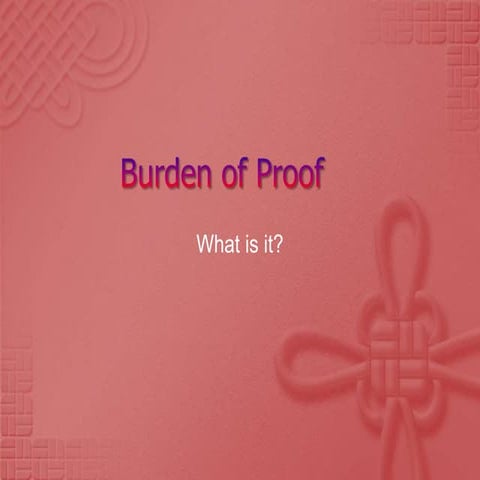Burden of Proof