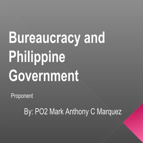 Bureaucracy and phil govt