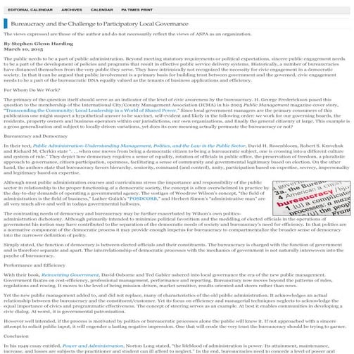 Bureaucracy and the challenge to participatory local governance | pa times on...