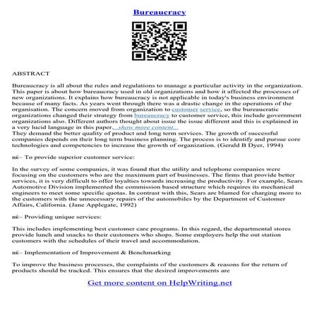 Bureaucracy Essay