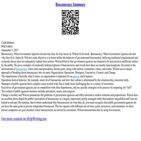 Bureaucracy Summary