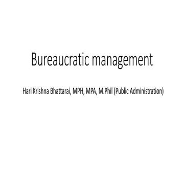 Bureaucratic managemet hkb
