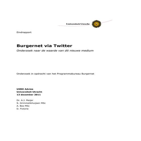 Burgernet via Twitter (onderzoek)