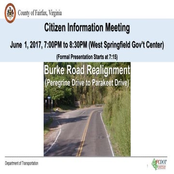 Burke Road Realignment-Citizen Information Meeting: June 1, 2017