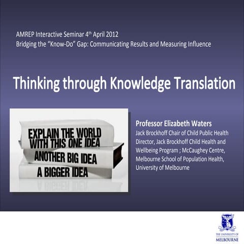 Thinking through ‘knowledge translation’