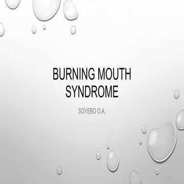 Burning mouth syndrome