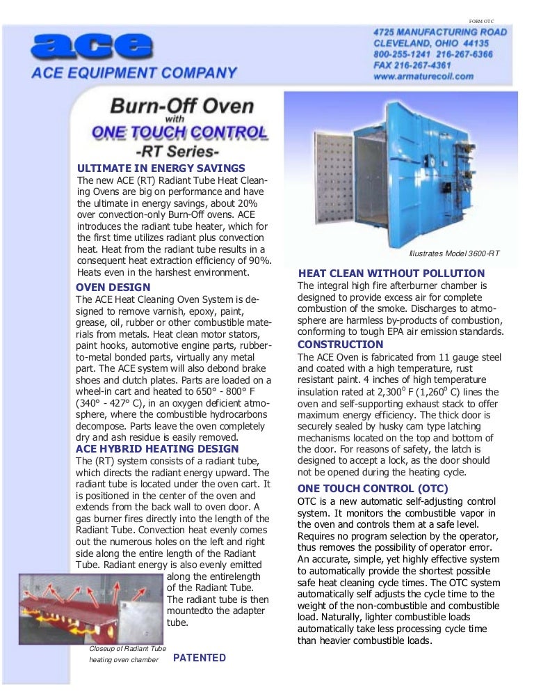 Burn Off Oven with One Touch Control (OTC)