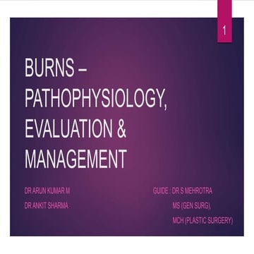 Burns Pathophysiology, Evaluation and Management