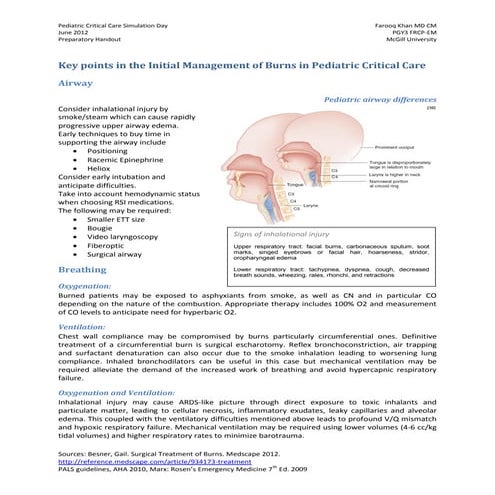 Pediatric Burns - Handout