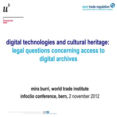 Mirra Burri (Universität Bern) - Digital Technologies and Cultural Heritage