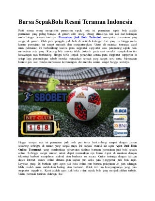 Bursa sepak bola resmi teraman indonesia