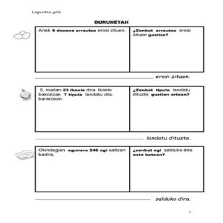 Buruketak lehen biderketak 