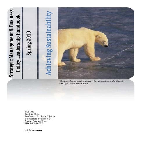 BUS 109 - Strategic Management &amp; Business Policy Handbook