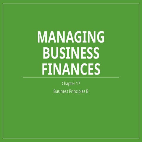 financial management for business powerp