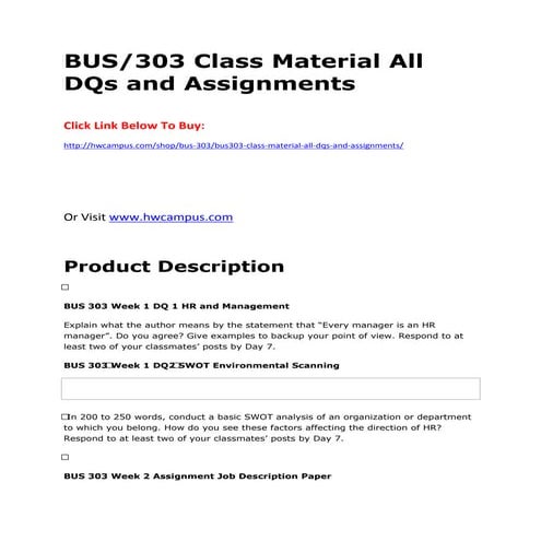 Bus 303 class material all d qs and assignments