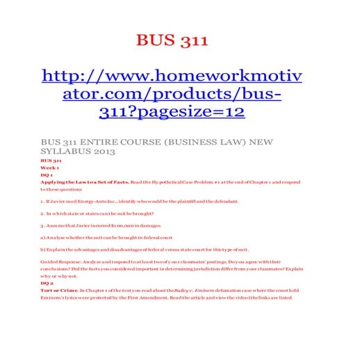 Bus 311 entire course | DOCX