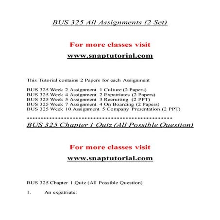 BUS 325 Effective Communication/tutorialrank.com