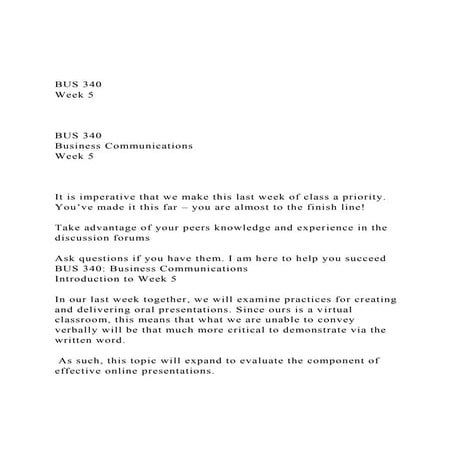 BUS 340 Week 5BUS 340 Business CommunicationsWee.docx