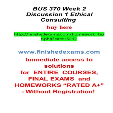 Bus 370 week 2 discussion 1 ethical consulting