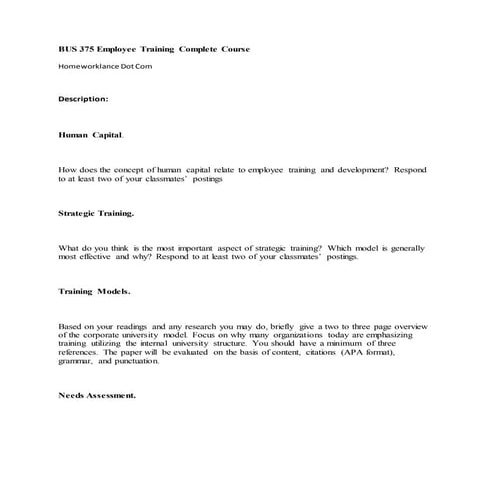 Bus 375 employee training complete course