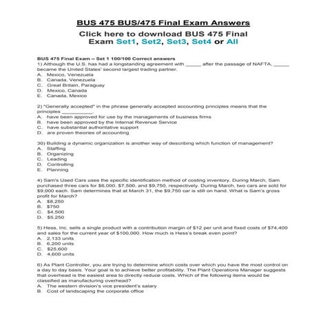 Bus 475 final exam answers