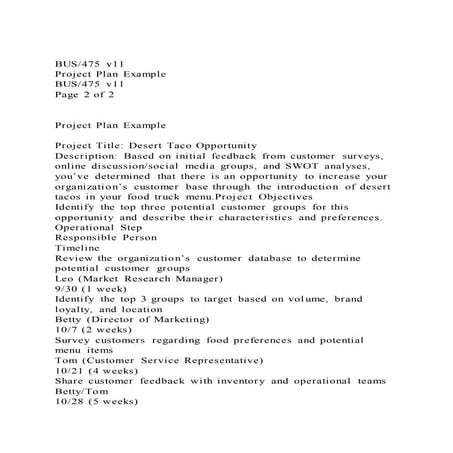 BUS475 v11Project Plan ExampleBUS475 v11Page 2 of 2P | DOCX