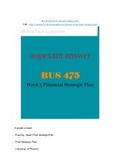 BUS 475 Week 5 Financial Strategic ...