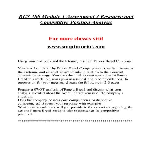 Bus 480 Enthusiastic Study / snaptutorial.com