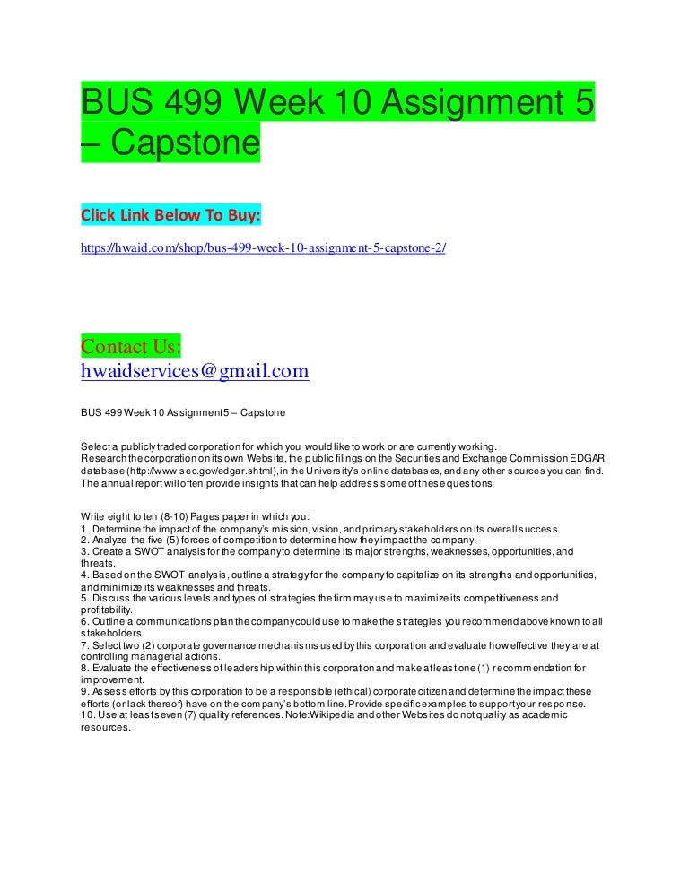 Bus 499 business administration capstone image