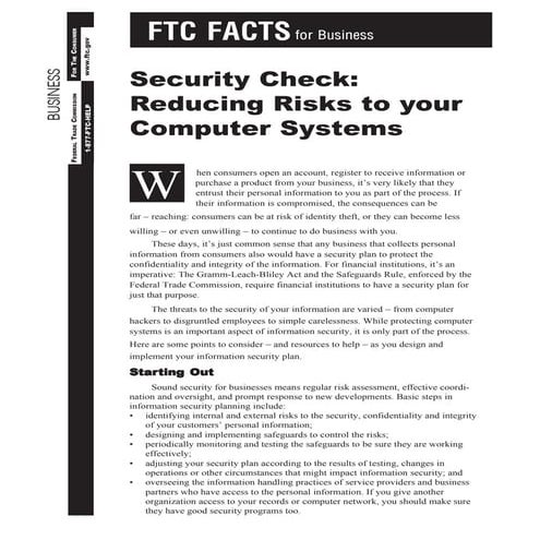 Business Security Check Reducing Risks Your Computer Systems
