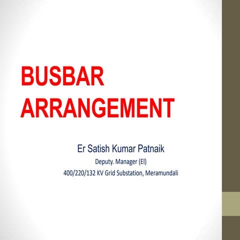 BUS BAR ARRANGEMENT For power system Design.ppt