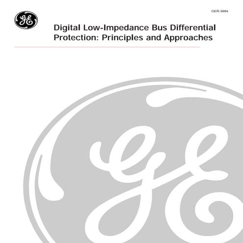 Digital Low Impedance Bus Differential Protection