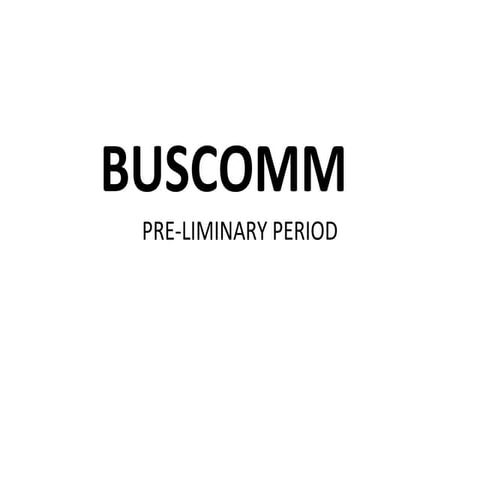 Buscomm prelim