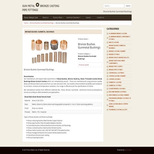 Bushes gunmetal bushings