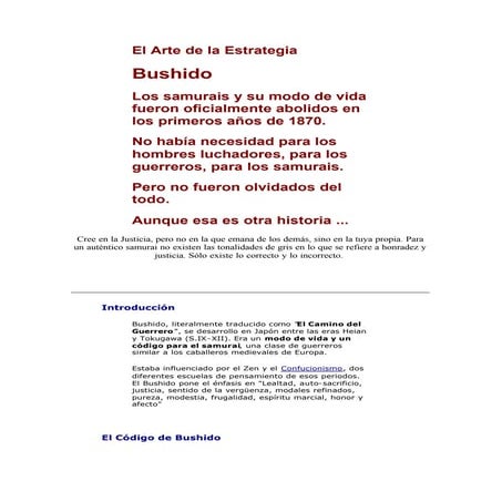 Codigo bushido | PDF