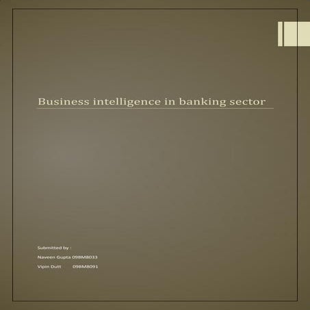 Busienss intelligence in banking sector