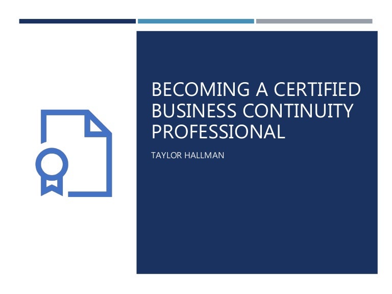 Becoming a certified business continuity professional