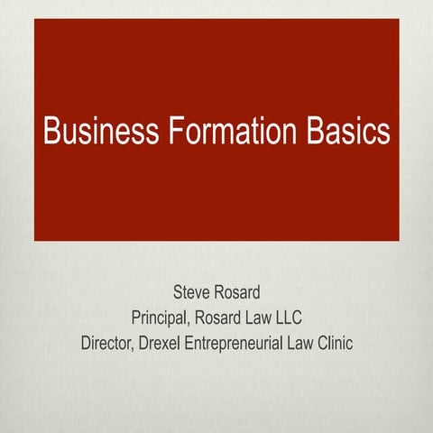 Business formation basics