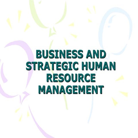 Business And Strategic Hr Management