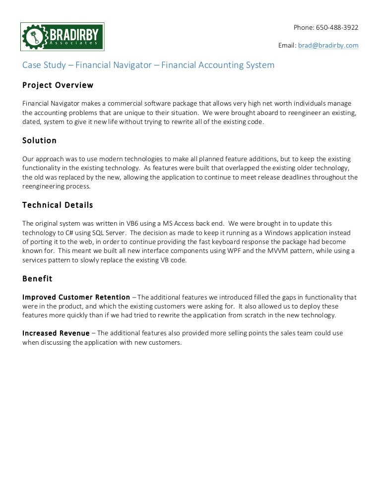 Financial accounting case study examples image