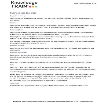 Business Case Template