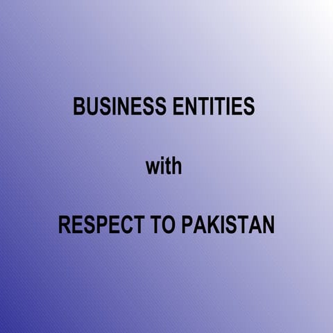 Business Entities Pakistan